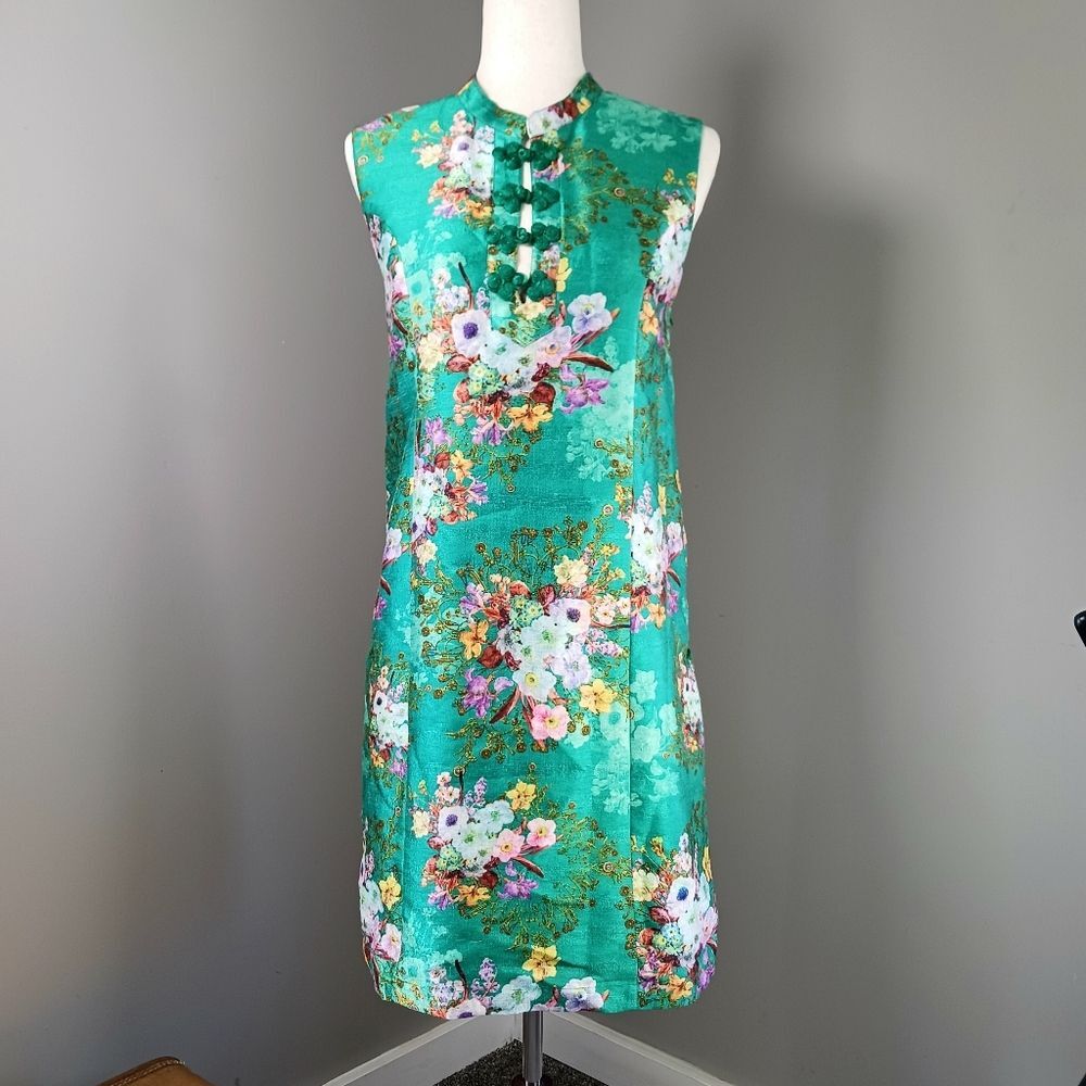 MODCLOTH Sleeveless Sheath Mini Dress 60s Floral Rare Era of Aplomb Size M NEW - Picture 3 of 13